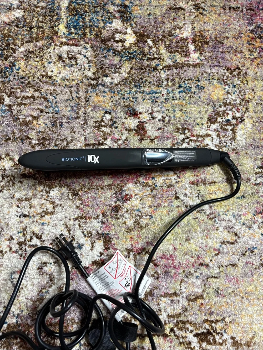 Bio Ionic 10X Black Hair Straightener - Sleek Ceramic Flat Iron